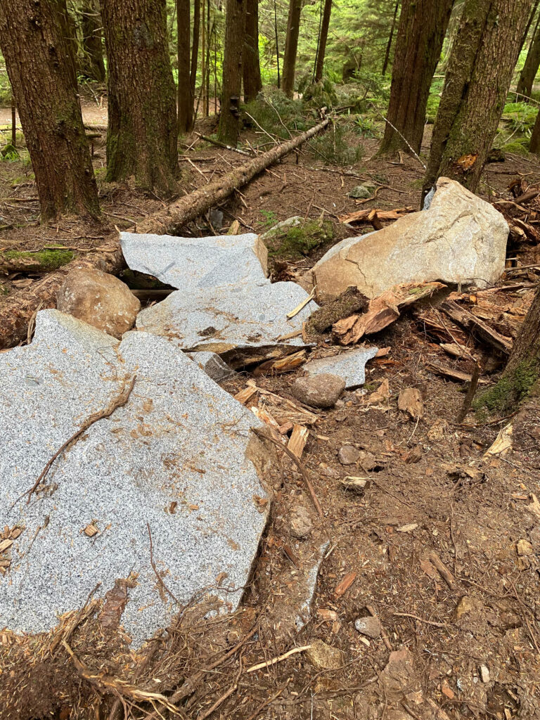 Like these smashed blue granite rocks, I feel a confidence gap between what I've used for over 25 years and what I have to start using soon.