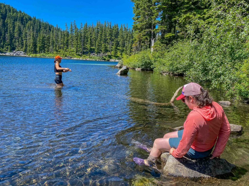 Wading in Mason Lake while a heat advisory was issued in Seattle.