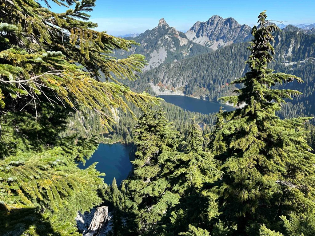 Granite Lakes from above. How many times have I hiked Granite Mountain and never looked down to the lakes? Too many. A great find on a familiar path.