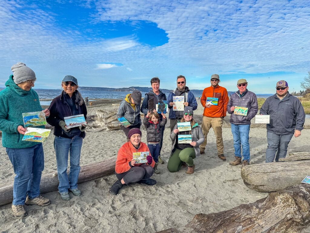 Plein Air artists and art at Meadowdale Beach Park.