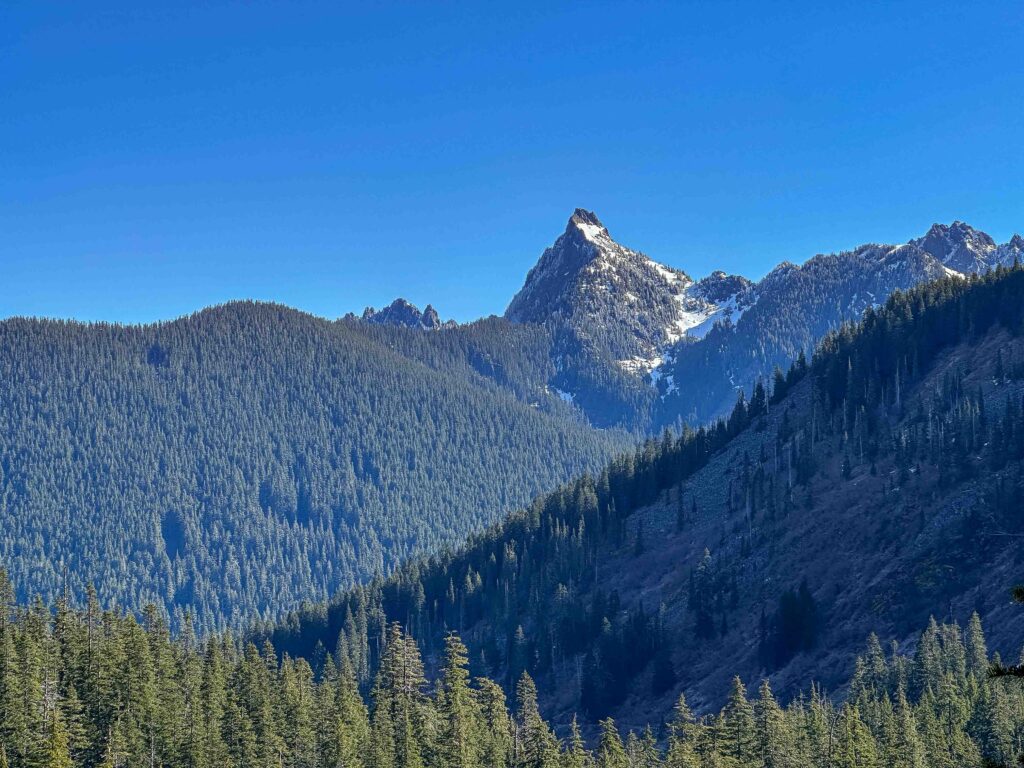 Kaleetan Peak, from Pratt Lake Trail. I'll be leading a 19-mile graduation hike September 15 to the lake at the base of this mountain.