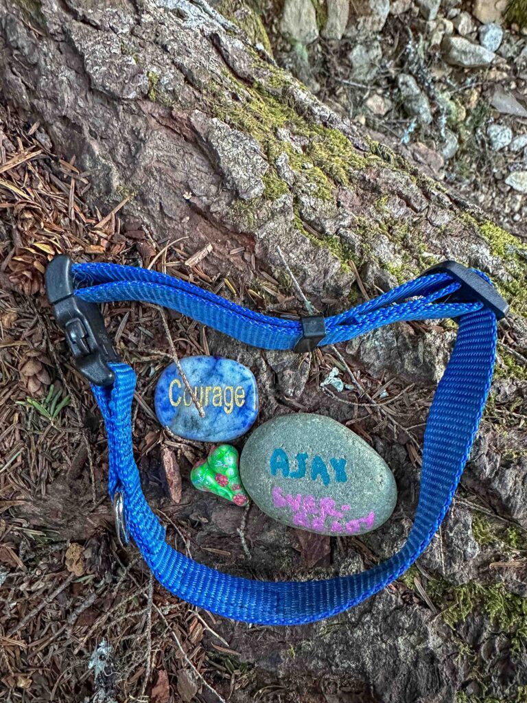 I perform a little memorial ritual to Ajax on each of my outings to commemorate what he's given me.