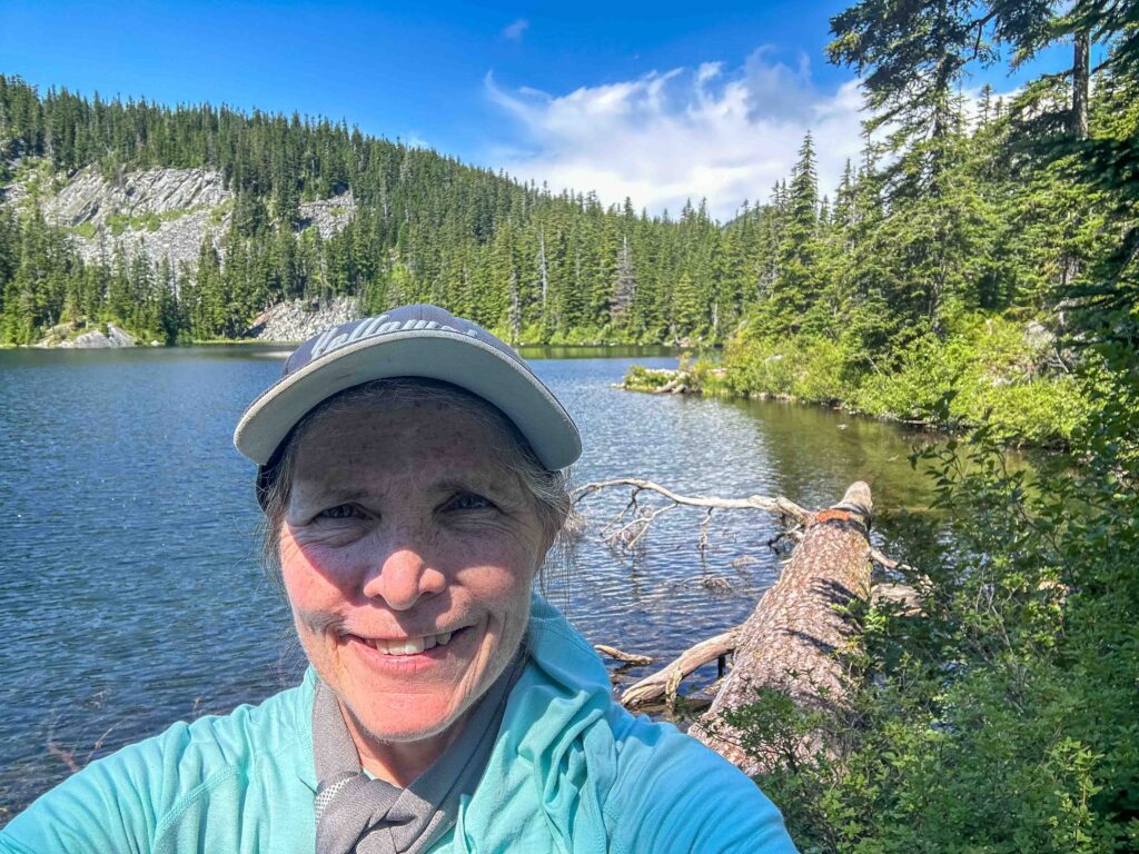 Selfie at Island Lake before a delightful solo swim July 12, 2026.