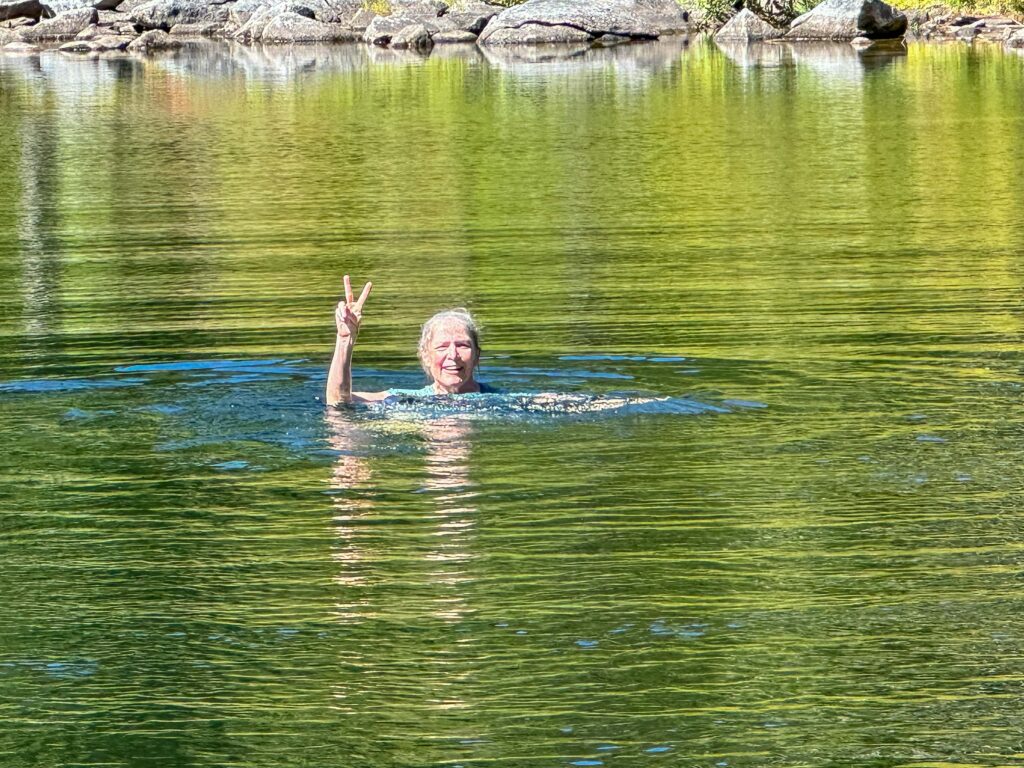 Swimming yesterday in Pratt Lake. My head is still above water and I hope I can find answers soon.