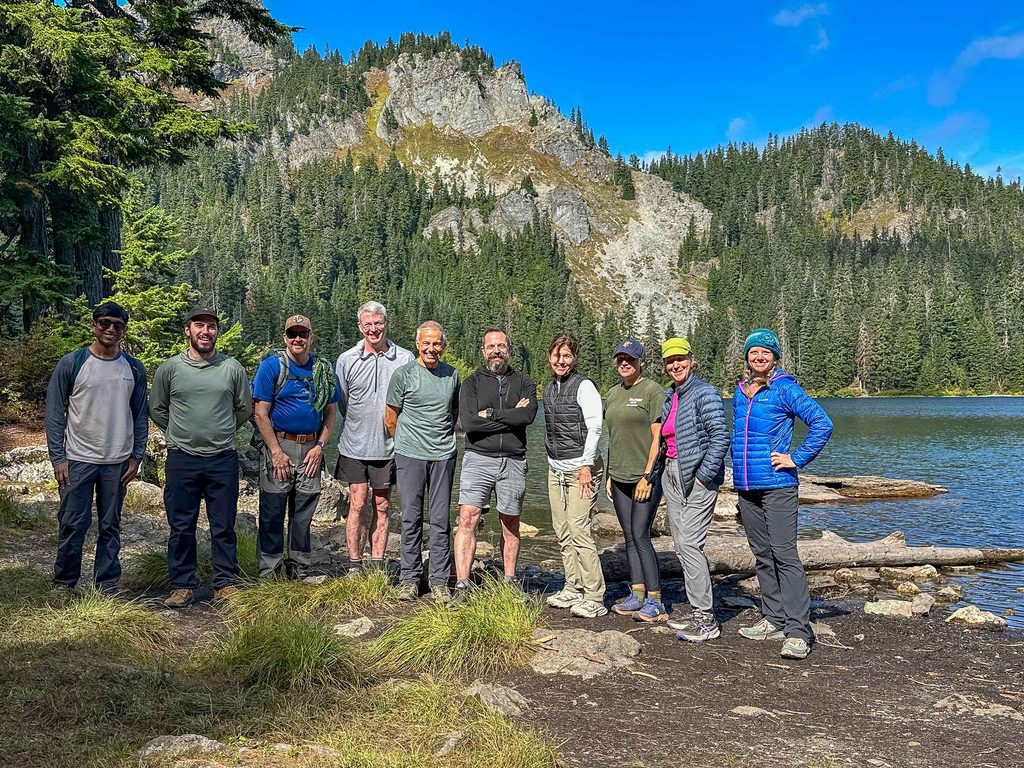 CHS-2 hikers at Mirror Lake for a first of three graduation hikes I'm leading in September.